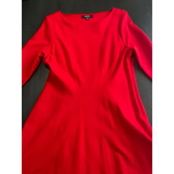 IMNYC Isaac Mizrahi Red 3/4 Sleeve Boat Neck A Line‎ Dress Women's Size XL - Picture 5 of 13